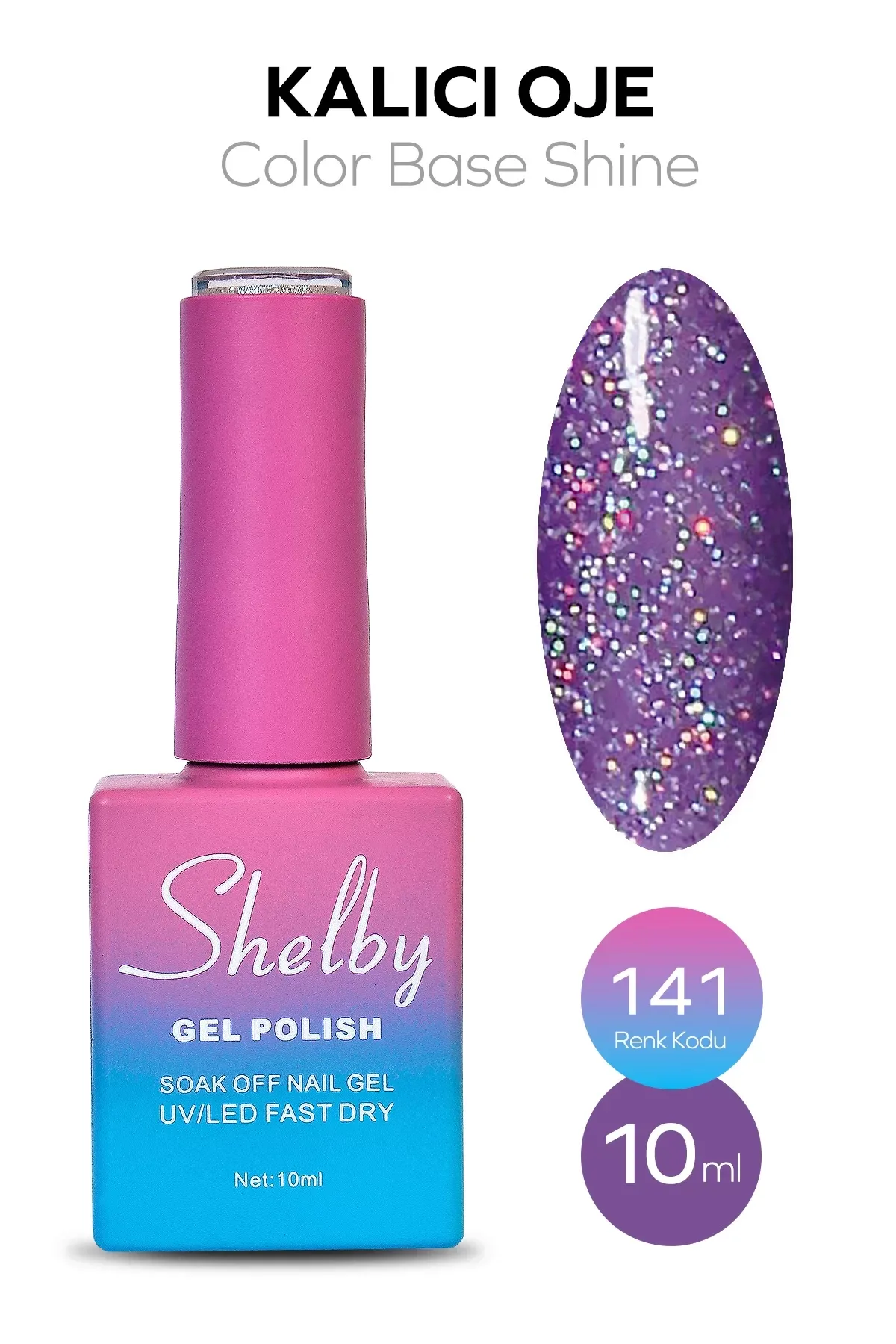SHELBY 10 ML. A141 RENKLİ IŞILTILI KALICI OJE